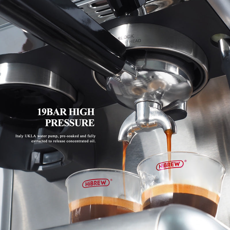 HiBREW Barista Pro 19Bar Bean to Espresso, Cafetera Commercial Level Kaffeemaschine mit komplettem Kit für Cafe Hotel Restaurant H7