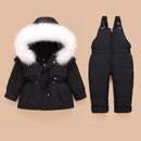 Kinder Daunenmantel Jacke + Overall Kinder Kleinkind Mädchen Junge Kleidung Daunen 2 stücke Winter Outfit Anzug Warme Baby Overalls Kleidung Sets
