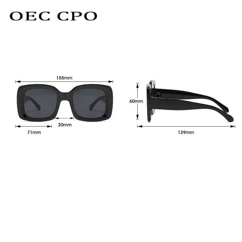 OEC CPO Lady Steam punk Square Sunglasses For Men Fashion Black Sunglasses Women Shades UV400 Ladies Eyeglasses O851