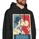 Sudadera con capucha Hisoka HxH Sudaderas con capucha Hisoka de longitud larga X Sudadera con capucha Hombre Otoño Moda al aire libre Algodón Sudaderas con capucha azules