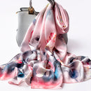 100% Silk Scarf Women Luxury Headscarf Print Long Natural Silk Shawls Foulard Femme Thin Satin Neck Scarf Real Silk Scarves