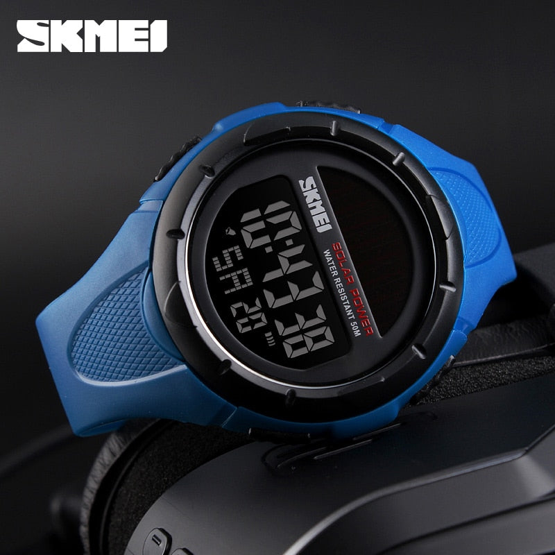 SKMEI Military Sportuhren Herren Solar Power Outdoor Shock Digitaluhr Chrono 50M Wasserdicht Armbanduhren reloj deportivo