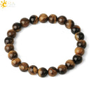 CSJA, pulseras de hilo de piedras naturales de 8mm, pulsera elástica curativa con cuentas redondas de un solo Color para mujer, joyería Simple de moda G432