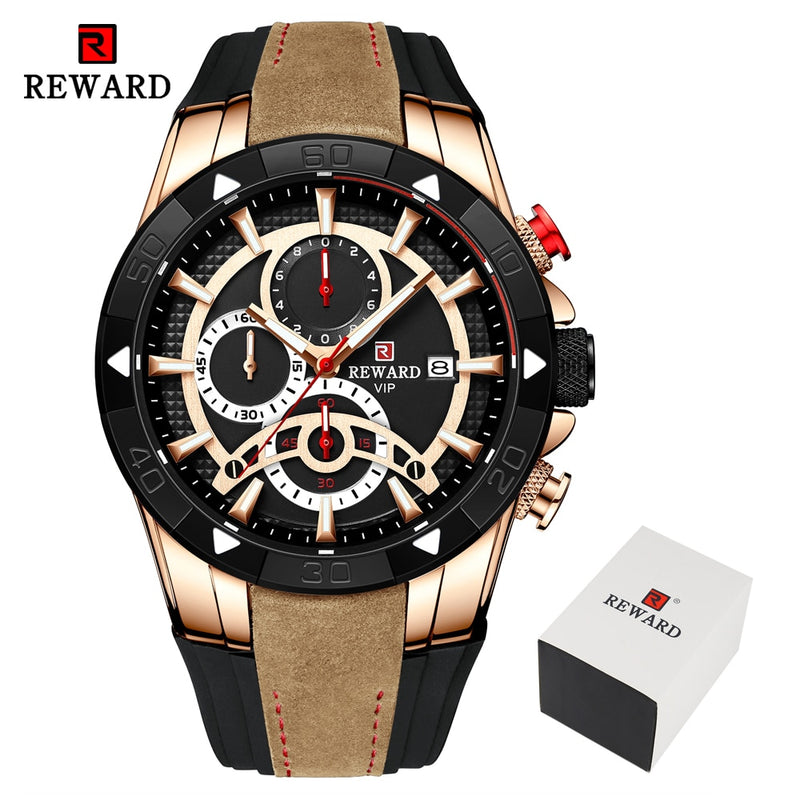 REWARD Fashion Blue Men Watches Chronograph Top Brand Luxury Waterproof Quartz Watch Men 2022 New Big Dial Sport Wrist Watch