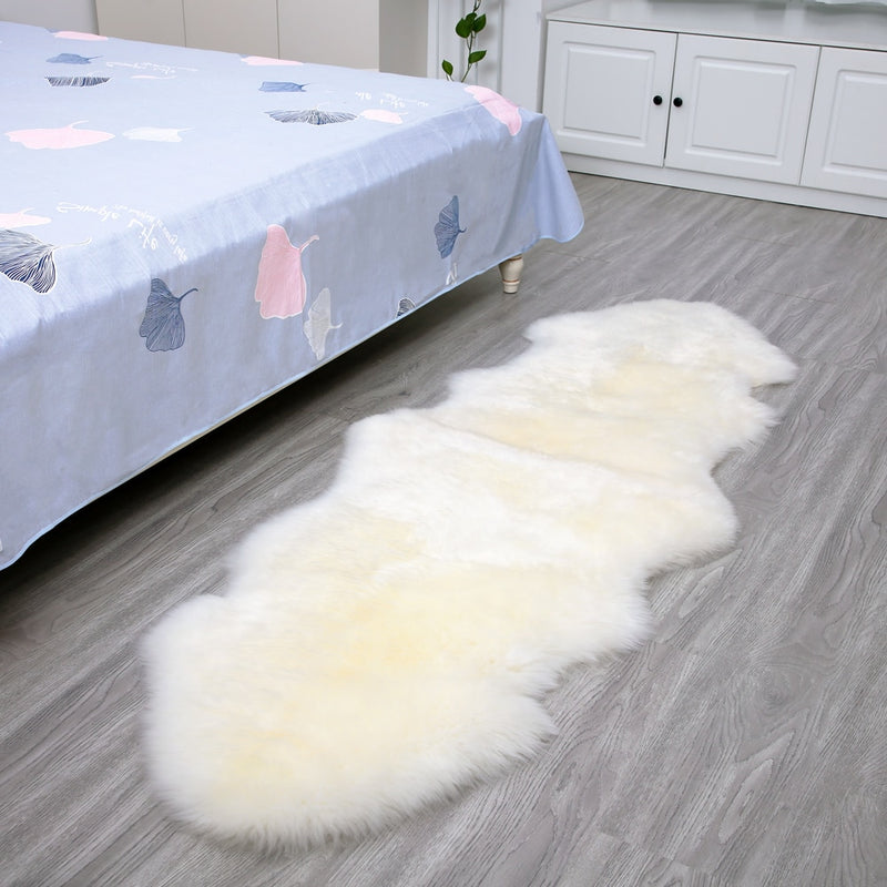 ROWNFUR Weicher künstlicher Schaffell-Teppich für Wohnzimmer, Kinderzimmer, Stuhlabdeckung, flauschiger, behaarter, rutschfester Kunstpelz-Teppich, Bodenmatte
