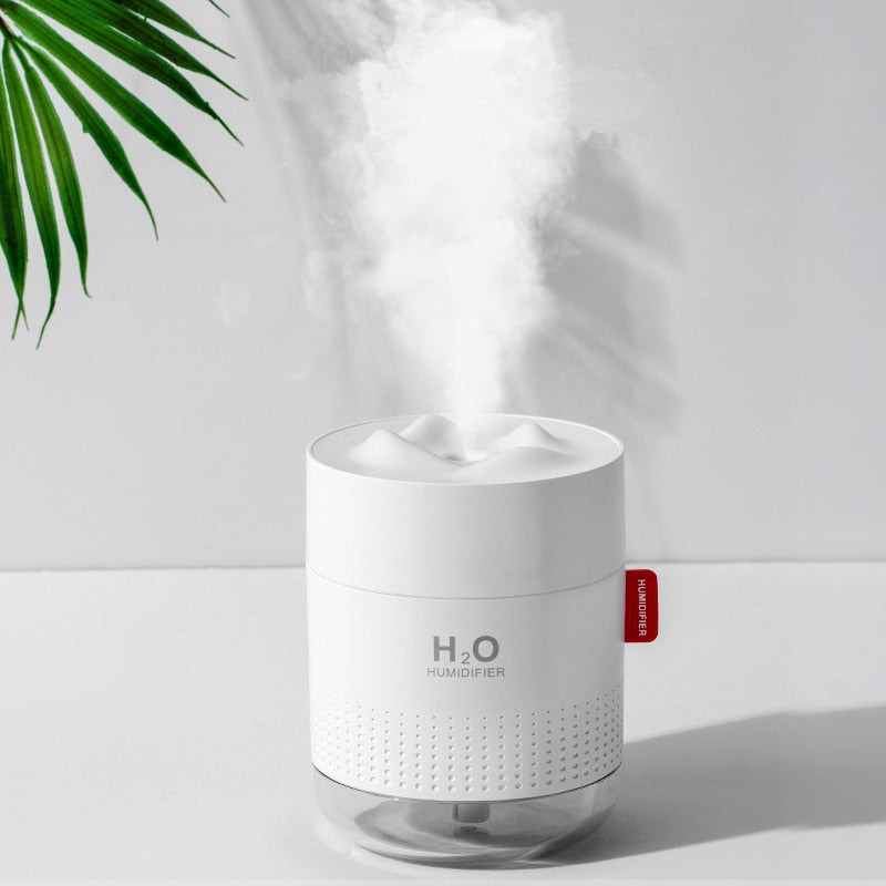 Humidificador de montaña de nieve blanca, 500ML, difusor ultrasónico de aire con USB, Humidificador de aromaterapia con luz relajante, difusor para el hogar