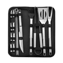 Edelstahl BBQ Tools Set Pfannenwender Gabel Zange Messer Bürste Spieße Barbecue Grill Utensil Camping Outdoor Cooking Tool Set