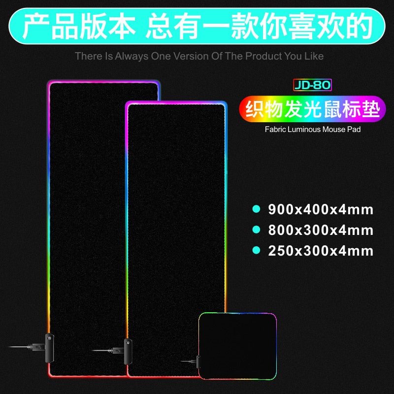 Leuchtendes Mauspad, extra groß, dick mit Sperrkante, magisches Mauspad, große Computer-Tischmatte, Hühnchen-Spielmatte
