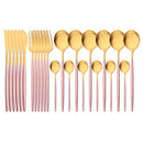 24 Stücke Gold Matt Geschirr Besteck Set Edelstahl Besteck Set Dinner Kniffe Gabel Löffel Besteck Set Küchengeschirr