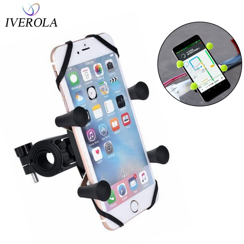 Univerola Bike Phone Mount para motocicleta y manillar de bicicleta X-Clip Stand Soporte de montaje GPS, ajustable, apto para iPhone 11/11 Pro