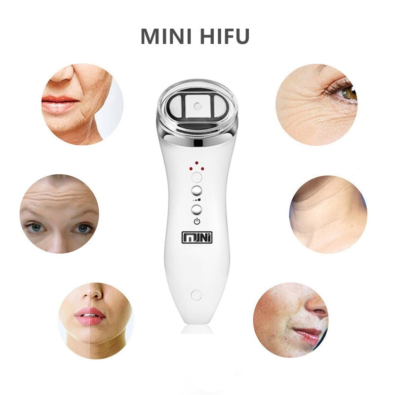 Mini máquina HIFU Máquina de ultrasonido Productos para el cuidado de la piel RF Fadiofrecuencia Facial Estiramiento facial Antiarrugas Ultrasonido Therapi