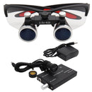 Dentallupen Dentallupe Dentallabor Medizinische Lupen Vergrößerung Fernglas 2,5/3,5x420 Scheinwerfer Scheinwerfer 5W Set Metallbox