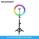 10" LED Ringlicht 26cm Fotografie Beleuchtung Dimmbare Selfie RGB Lampe mit Stativ für Make-up Youtube Tiktok Handy Kamera Video