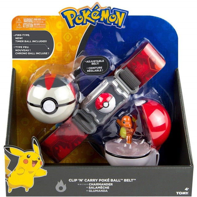 TOMY Pokemon Genuine  Elf Ball Belt Pikachu Pokeball Pocket Monster Variant ModelToy Set cosplay Action Figure Model Kids Toy