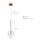 Moderne minimalistische Pendelleuchten Restaurant kreative Schlafzimmer Nachtbar Farbverlauf goldene Glaskugel Pendelleuchte