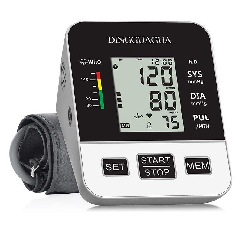 Blood Pressure Meter Monitor Upper Arm Automatic Digital Blood Pressure Monitor Cuff BP Machine Pulse Rate Monitoring Meter