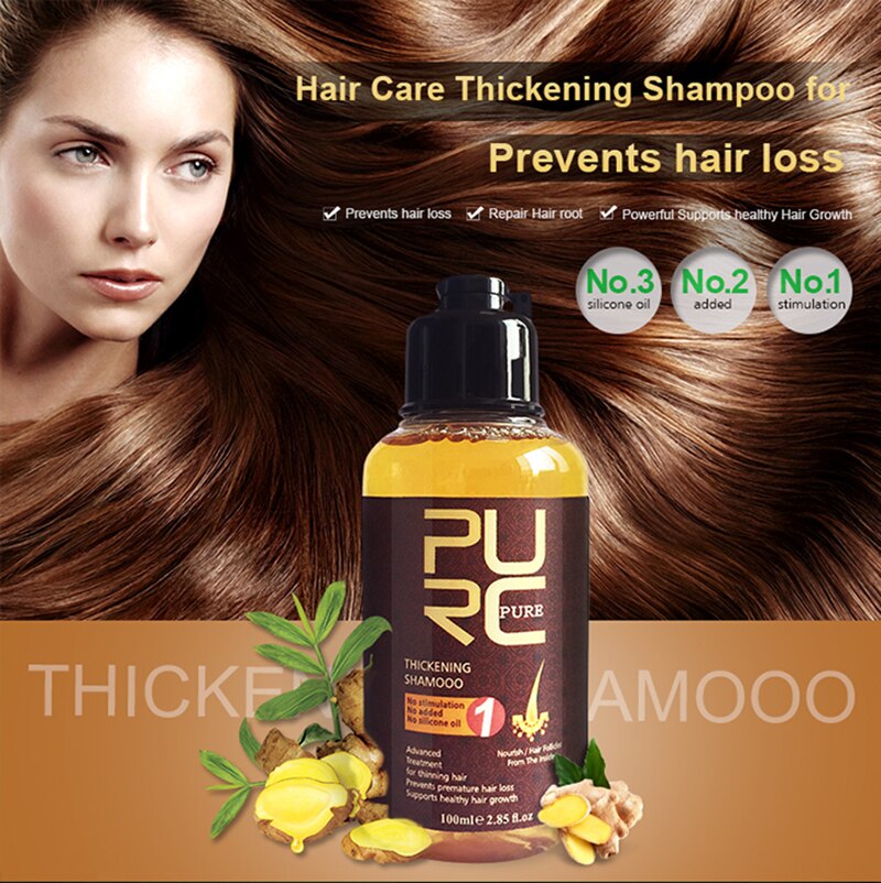 PURC Hair Growth Spray Prevent Hair Loss Scalp Treatments Thicken Hair Shampoo Set Beauty Health Hair Care