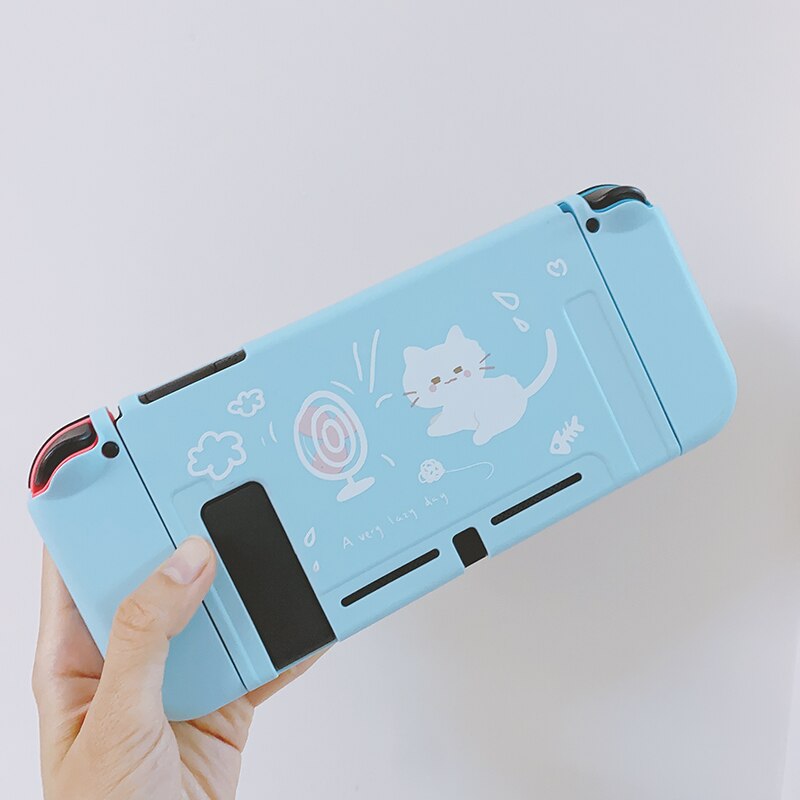 STARRY FOREST cute cat blue soft protective case shell for nintendo switch for girls cool summer