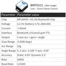BWT61CL Hochpräziser Bluetooth-Beschleunigungsmesser + Gyroskop + Winkel (XYZ, 100 Hz), 6-Achsen-MPU6050-AHRS-Neigungsmesser, Unterstützung für PC/Android