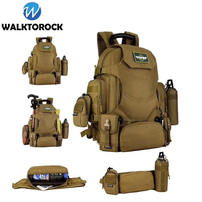 40L Taktischer Rucksack 2 in 1 Militär Hüfttasche Armee Rucksack Rucksack Molle Outdoor Sporttasche Herren Camping Wandern Klettern Tasche