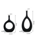 VILEAD Keramik aushöhlen Blumenvase Figuren nordische moderne Pflanztöpfe Wohnzimmer Desktop-Innendekoration Dekorationen