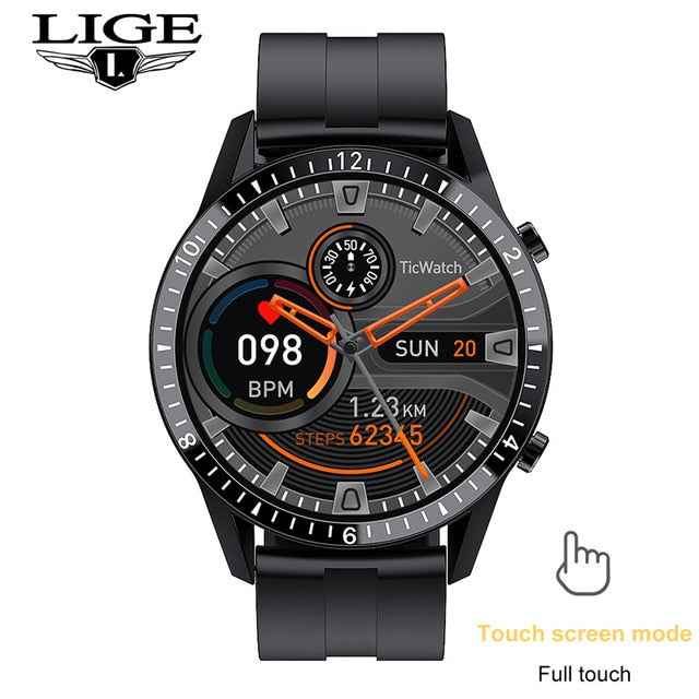 LIGE 2021 New Smart Watch Men Full Touch Screen Sports Fitness Watch IP68 Waterproof Bluetooth For Android ios smartwatch Mens