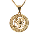 Jeroot, ventas al por mayor, colgante de acero inoxidable con 12 horóscopos, joyería con signo del zodiaco, collar con 12 constelaciones