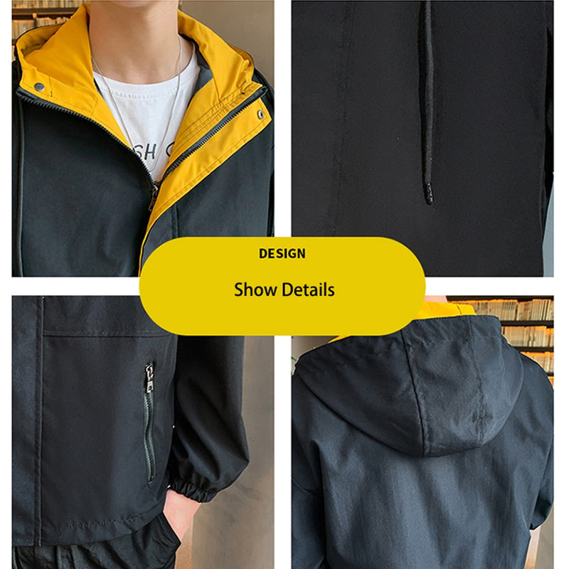 New Plus Size Men Jackets Fashion Hip Hop Windbreaker Coats Casual Hooded Mens Cargo Bomber Jackets and Coats Outwear Streetwear