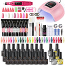 Nagelset mit Nagellampe, Nageltrockner, Nagelbohrmaschine, Maniküre-Set, Poly-Nagelgele, Nagelgel-Nagellack-Set, Soak-Off-Nagelkunst-Sets