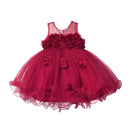 Babykleider Spitzeblumenkinder, die Prinzessinhochzeitstaufekinder kleiden, tragen 1 Jahrgeburtstag vestido infantil 6M-4Y