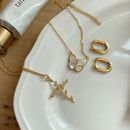 Silvology Cross Rose Flower Necklace for Women 925 Sterling Silver Elegant Creative Faith Pendant Necklace Romantic Jewelry Gift