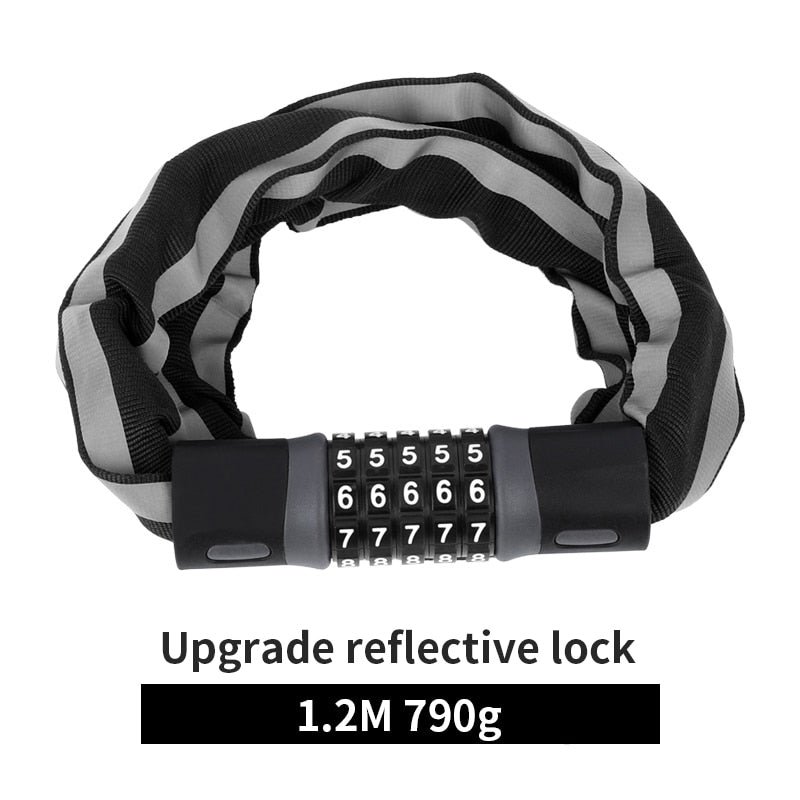 WEST BIKING Bicycle Lock MTB Road Bike Safety Anti-theft Chain Lock With 2 Keys Outdoor Cycling Bicycle Accessories Bike Lock