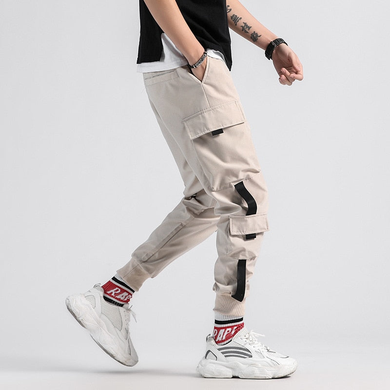 Black Cargo Pants Men Hip Hop Streetwear Jogger Harem Trousers Men Casual Harajuku Sweatpants Brand 2021 Summer New Men&