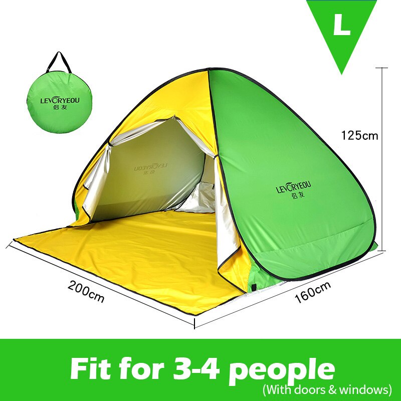 Full Automatic Camping Tent With Door Window Anti-UV Awning Tents Quick Opening Outdoor Sunshelter For 1-4 People Sunproof X147B