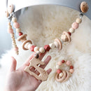 1 satz Baby Rasseln Kinderwagen Krippe Hängen Cartoon Elefant Holz Kinderwagen Clip Babybett Hängende Glocke Spielzeug Für Säuglingsgeburtstagsgeschenke