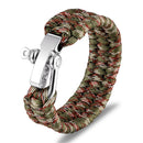 Outdoor Camping Edelstahl Armband Männer Paracord Fallschirmseil Armband Überlebensarmband Homme Handgemachter Geflochtener Schmuck
