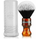 Bernstein-Rasierpinsel Silberspitze Synthetisches Dachshaar mit Harzgriff Anbbas für Männer Professionelle Nassrasur (Knoten 24 mm) Bernstein