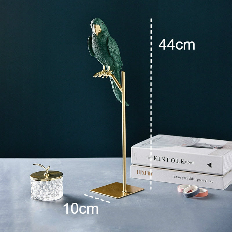 Nordic Creative Resin Simuliertes Tier Papagei Vogel Crafts Ornaments Gold Modern Home Desktop Dekoration Miniaturfiguren