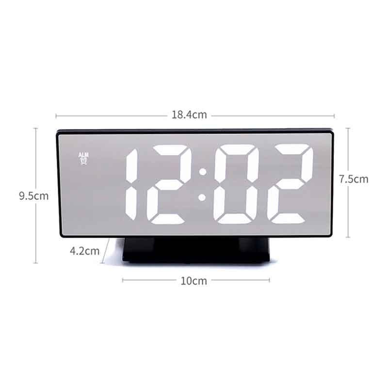 Reloj despertador Digital con espejo LED, reloj electrónico de mesa, relojes despertadores de escritorio, multifunción, Snooze Night, pantalla LED grande, regalo