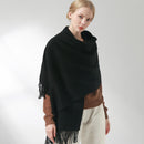 Winterschal aus 100 % reiner Wolle, Damen, verdicken Tücher und Wickel, Echarpe für Damen, Foulard, Femme, Winter, feste Kaschmirschals, Stolen