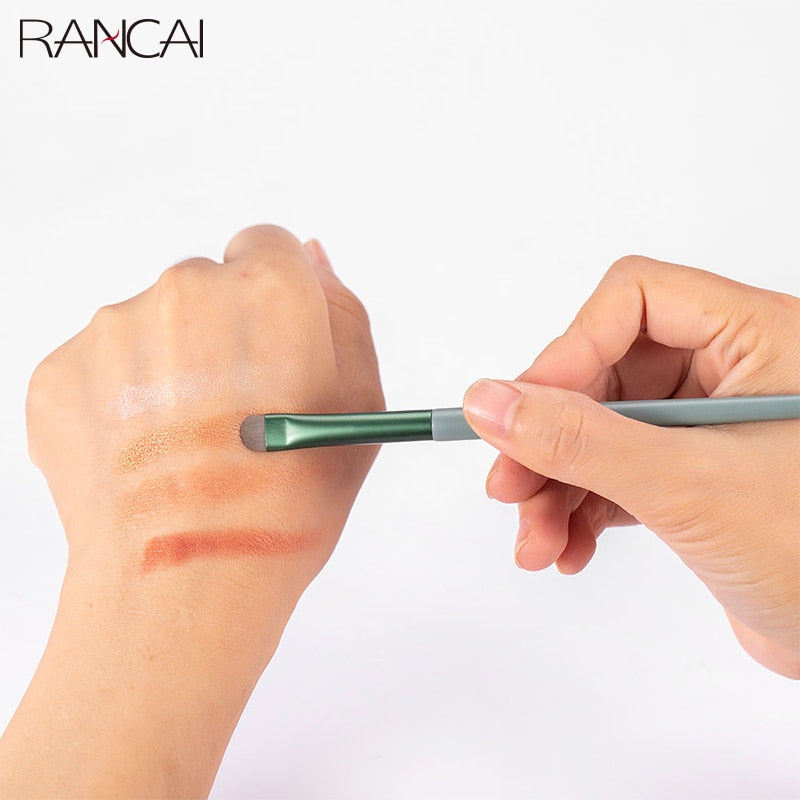 RANCAI 13-teiliges Kosmetik-Make-up-Pinsel-Set, großes, loses Puder, Foundation, Highlight, Kontur, Lidschatten, schräge Augenbrauen, weiches Haar