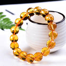 Genuine Natural Yellow Citrine Clear Round Beads Bracelet Women Men Crystal Gemstone Wealthy 8mm 10mm 12mm Gift AAAAA