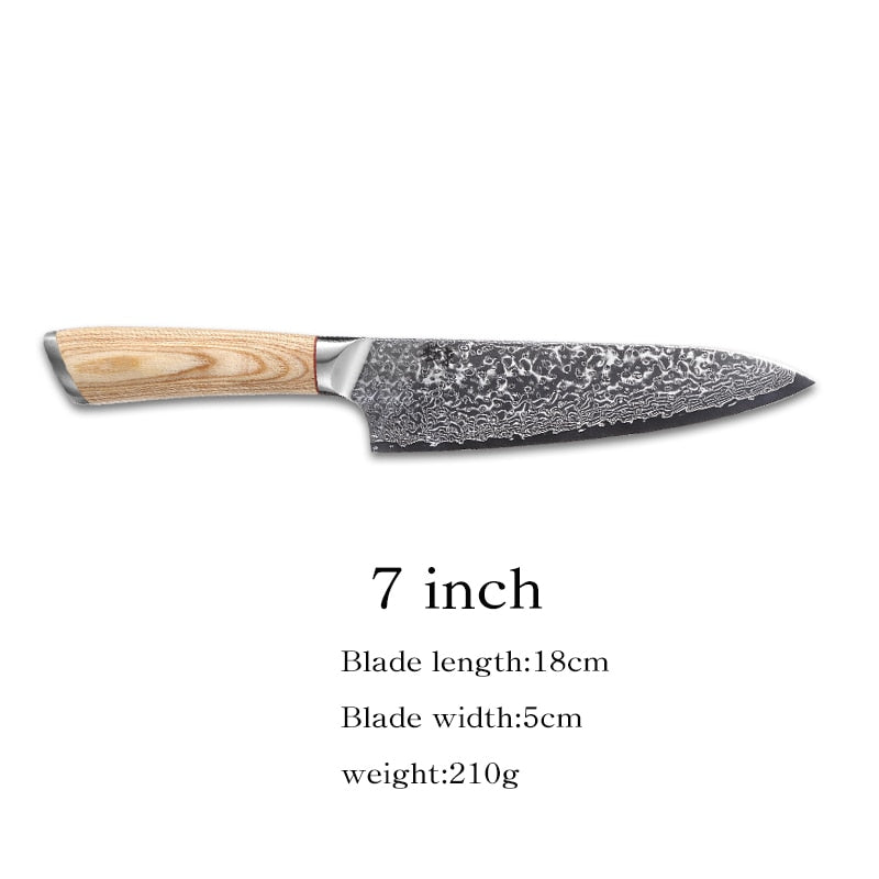 67-layer steel V gold 10 Damascus kitchen knife chef Gyuto Santoku Cleaver Paring Steak Slicing Utility Boning Salmon