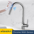 Küchenarmaturen Smart Sensor Pull-Out Warm- und Kaltwasserschalter Mischbatterie Smart Touch Brausehahn Küche Black Crane Sink Armaturen