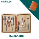 MR.GREEN Manicure Set With Leather Case 7 in 1 Professional Foot And Face Care Tool Kits Stainless Steel Nail Clipper Sets Gift