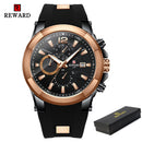 Reloj de recompensa para hombre, relojes impermeables de esfera grande de silicona, reloj de pulsera deportivo de cuarzo para hombre, cronógrafo, marca de lujo superior, reloj Masculino