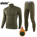 Aismz Thermo-Unterwäsche-Sets für Herren, schnell trocknend, antimikrobiell, Stretch, Thermo-Kompressions-Fleece, Schweiß, Fitness, warme lange Unterhosen
