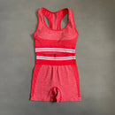 2 / 4Pcs Frauen Vital Seamless Yoga Set Sport-BH + Crop Top Shirts + Shorts + Leggings mit hoher Taille Gym Kleidung Sportbekleidung für Frauen