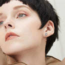 OEVAS Classic 100% Plata de Ley 925 pera creada moissanita piedras preciosas pendientes de oro blanco joyería fina al por mayor