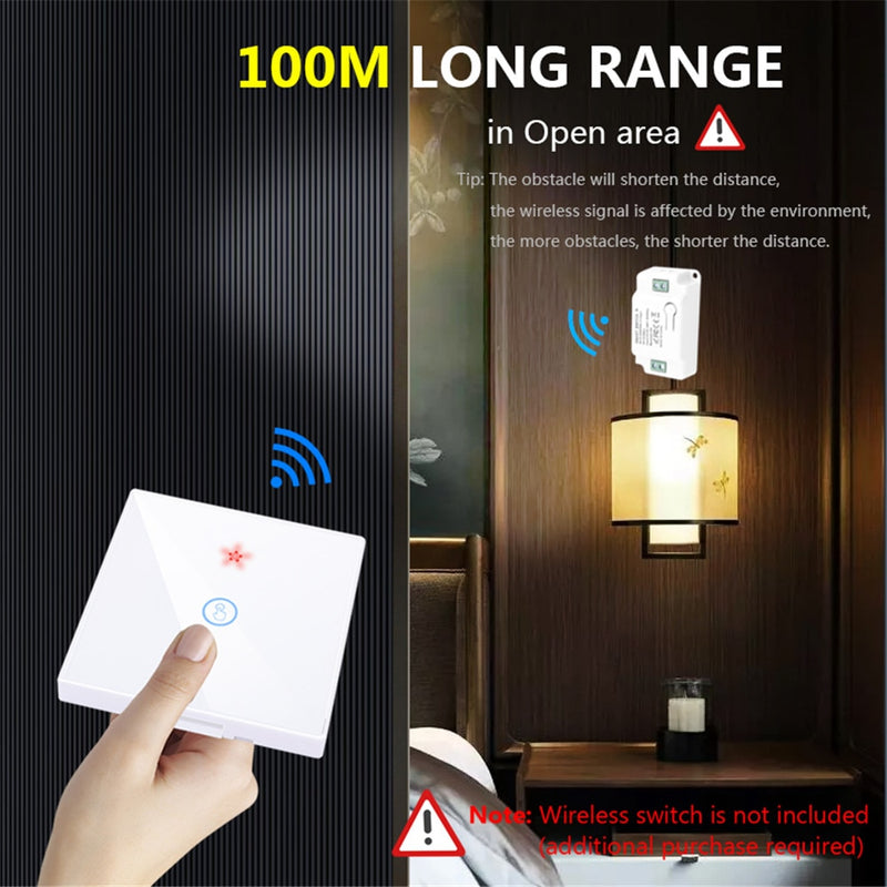 SMATRUL Tuya Smart Life Home APP WiFi +RF 433Mhz Switch LighT Wall Relay Timer Module Voice Google Home Alexa 110V 220V 10A Lamp